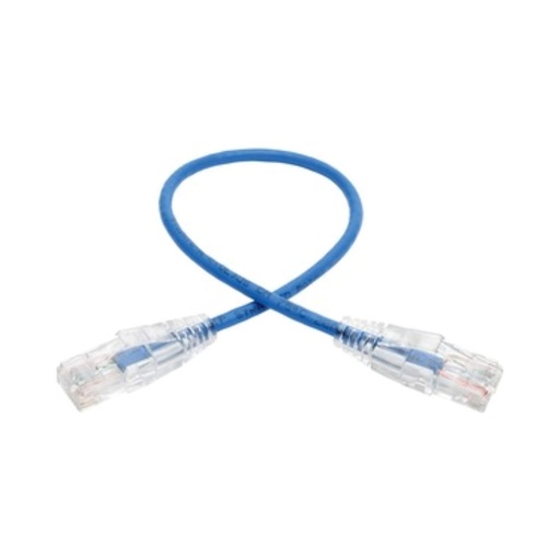 [37332193032] Eaton Cat6 Gigabit Snagless Slim UTP Ethernet Cable (RJ45 M/M), PoE, Blue 1 Ft