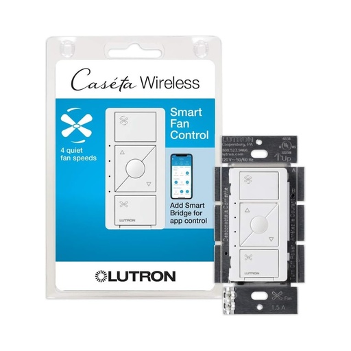 [784276260794] Lutron Caseta Quiet fan Speed Control - White