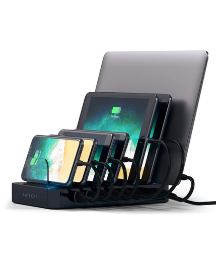 [879961005061] Satechi 7-Port USB Charging Station Dock - Black