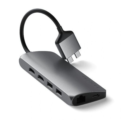 [879961008376] Satechi USB-C Dual Multimedia Adapter - Space Gray