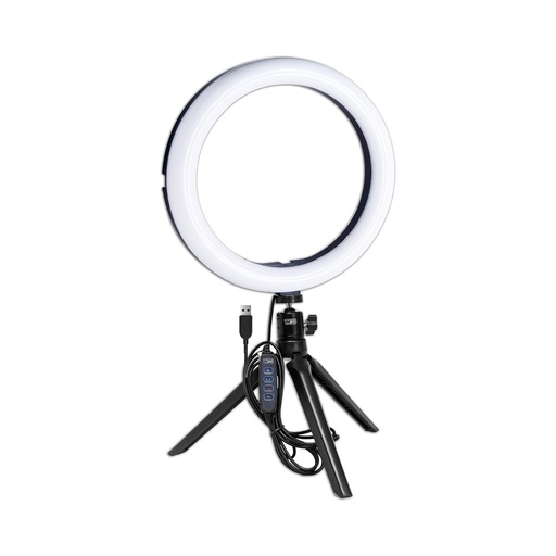 [26127771401] Vidpro 10" Bi-Color LED Ring Light Kit with Table Top Tripod and Ball Head