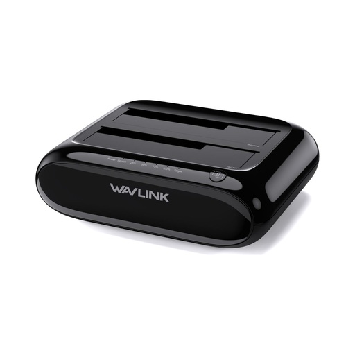 [6955362019266] Wavlink USB 3.0 a SATA Dual Bay Estación de acoplamiento de disco duro externo para SSD HDD SATA de 2.5/3.5 pulgadas 2 × 10 TB (6 Gbps) y UASP con función de copia de seguridad sin conexión
