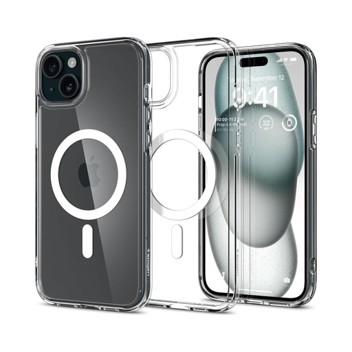 [8809896747943] Spigen Crystal Hybrid MagFit for iPhone 15 - White