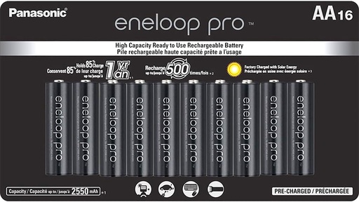 [73096902985] Panasonic eneloop Pro AA Rechargeable Batteries (16-Pack)
