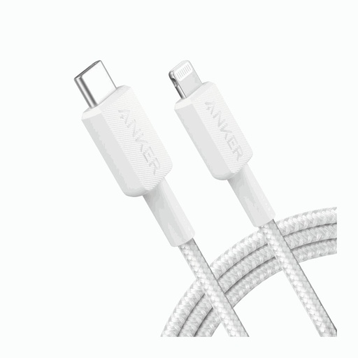 [194644134594] ANKER Bio-Braided USB-C to Lightning Cable (White, 6')