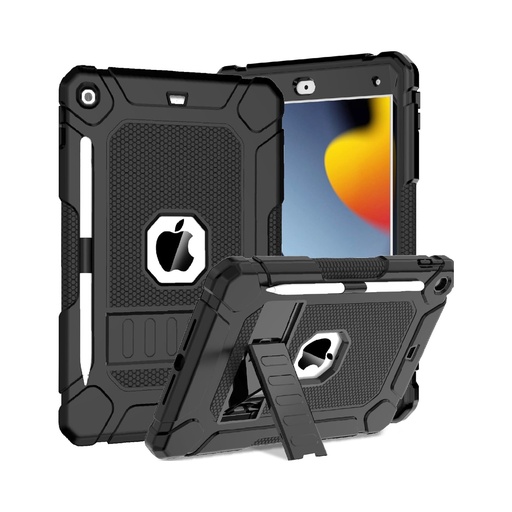[X002Z7VDE9] BMOUO Case for iPad 10.2" Shockproof w/ 360 Rotating Stand - Black