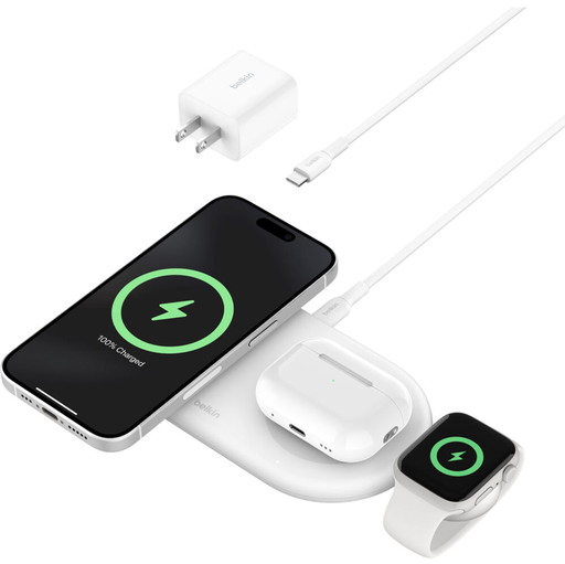 Belkin BoostCharge Pro 3-in-1 Magnetic Wireless Charging Pad with Qi2