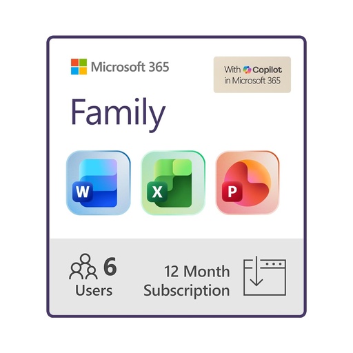 Microsoft 365 Family 12 Months 1 to 6 User