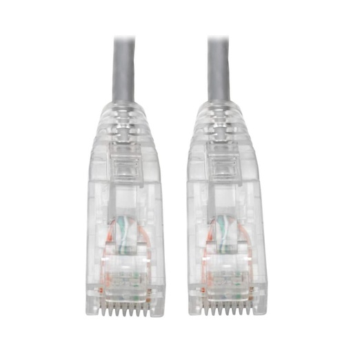 [37332236579] Eaton Cat6 Gigabit Snagless Slim UTP Ethernet Cable (RJ45 M/M), PoE, Gray 8-in