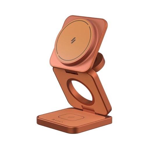 [APAADMAG3ULOR] Adam Elements Mag 3 Ultra Qi2 25W 3-in-1 Foldable Charger - Orange - APAADMAG3ULOR