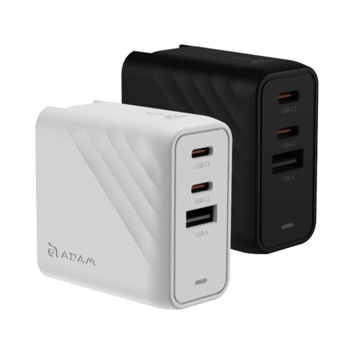 [APAADP67USWH] Adam Elements P67 GaN 67W 3-Port Fast Charging Wall Charger - White - APAADP67USWH