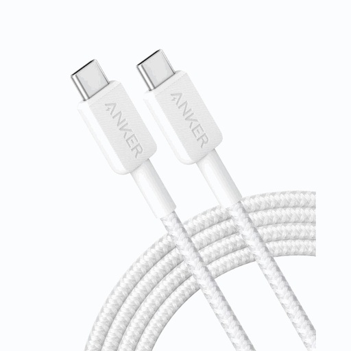Anker 322 Cable USB-C a USB-C 60W trenzado 1.8 m - Blanco - A81F6H21
