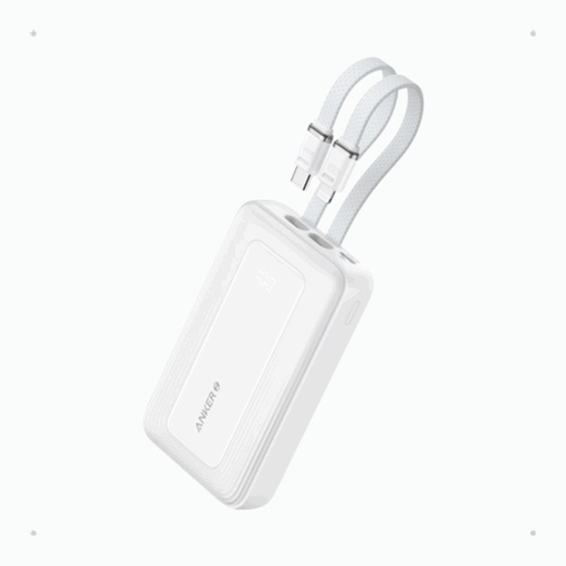 Anker Zolo Power Bank 20,000 mAh con cables USB-C y Lightning - Blanco - A1681H21