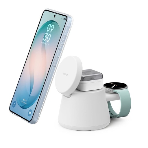 [745883963843] Belkin Modular Charging Station, Qi2 25W, White - WIZ052bkWH