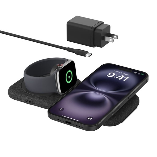 [745883883134] Belkin BoostCharge Pro 2-in-1 Magnetic Charging Travel Pad - WIZ026ttBK