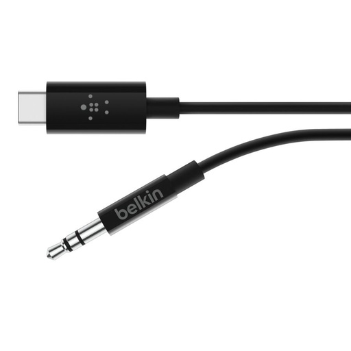 [745883776030] Belkin RockStar USB-C to 3.5mm Audio Cable, 3 ft, Black - F7U079bt03-BLK